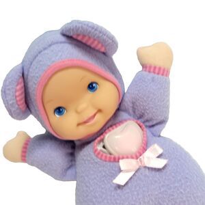 Vtg Heart Glow Baby Plush Doll 12" Purple Goldberger Toy Clothe Works